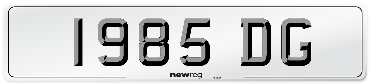 1985 DG Number Plate from New Reg